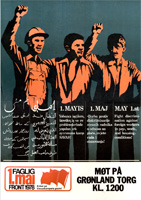 Faglig 1. mai-front 1976 - flerspråklig plakat