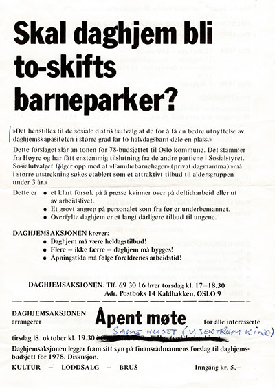 Skal daghjem bli to-skifts barneparker?