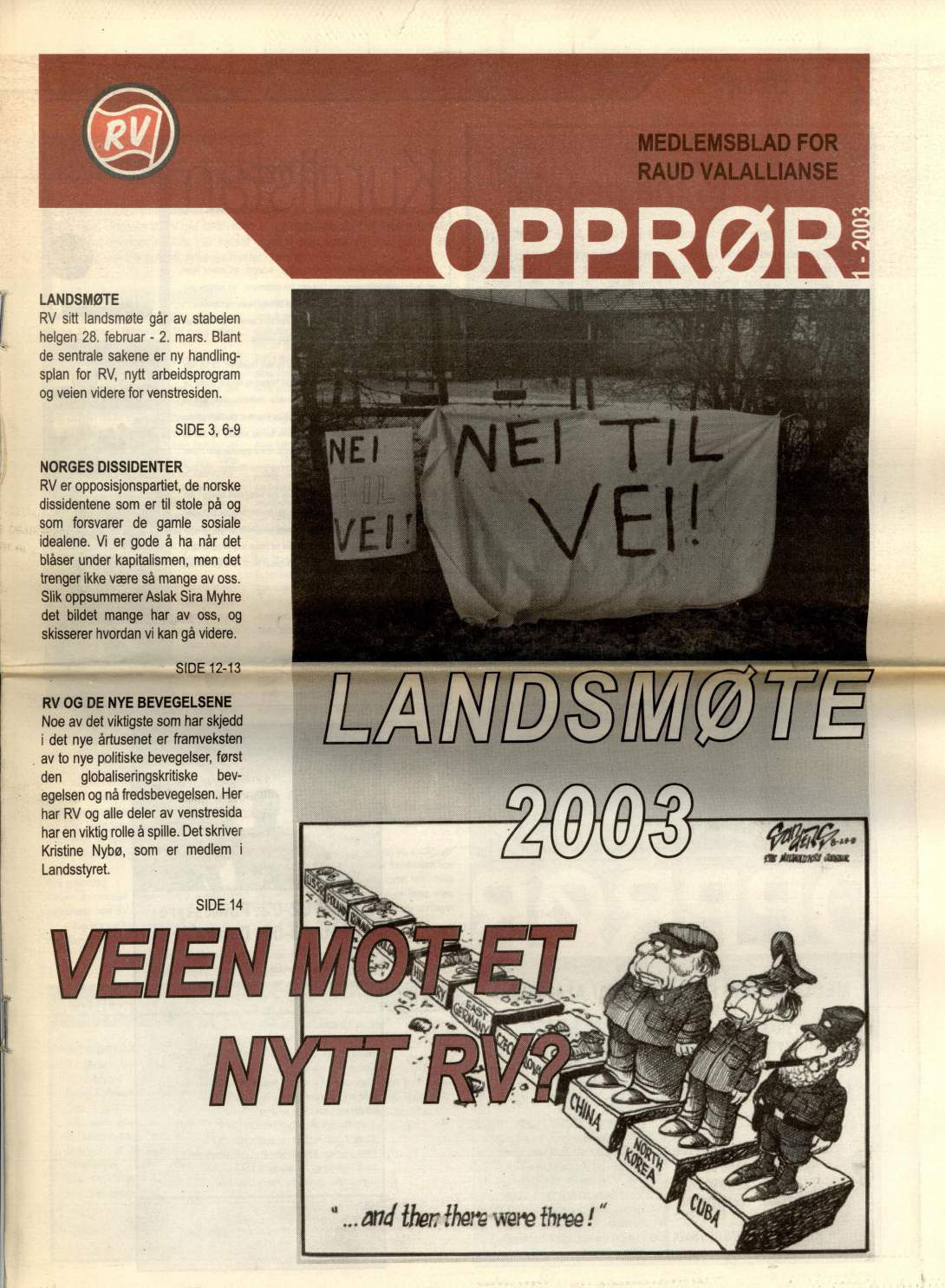 Forside Opprør nr. 1, 2003