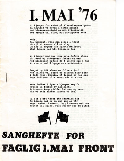 Sanghefte Faglig 1. mai-front 1976